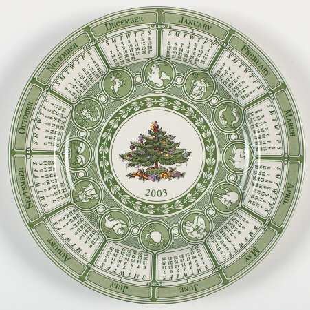 Christmas Tree "2003" Calendar Plate