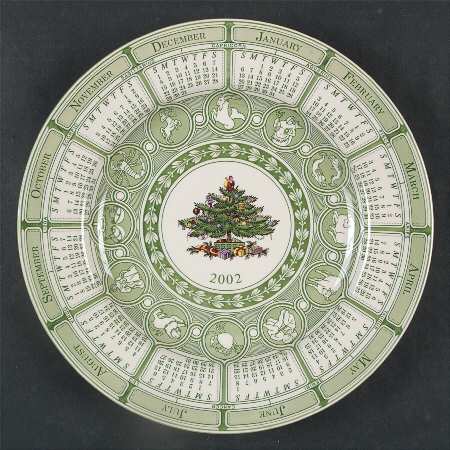 Christmas Tree "2002" Calendar Plate