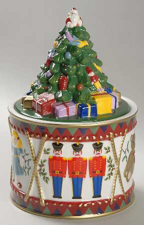 Christmas Tree Drum Shaped Candy Box with Lid