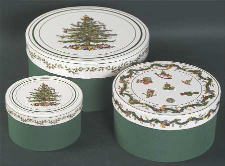 Christmas Tree Fabric Box (Set of 3 - 9", 7" &  5")