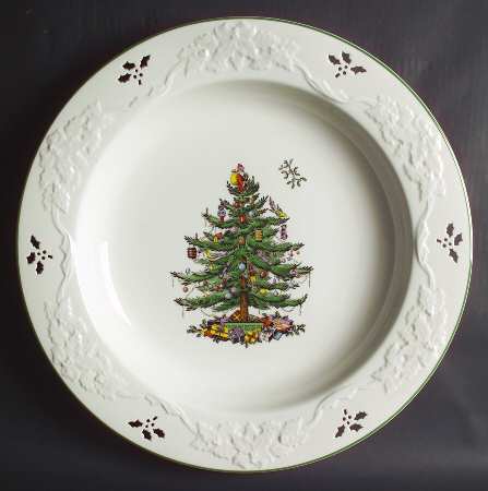 Christmas Tree 15" Pierced Elizabethan Dish