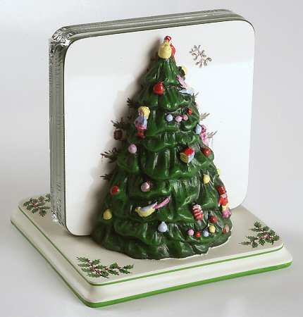 Christmas Tree (5pc) Coaster Set with Tree Holder