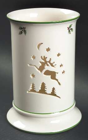 Christmas Tree 7" Pierced Column Candleholder