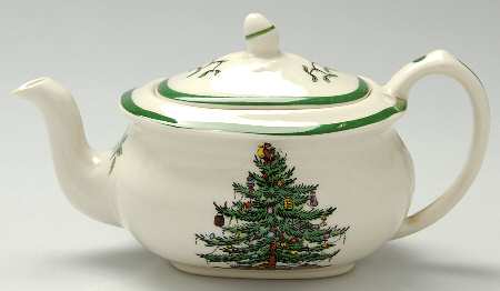 Christmas Tree Child's Teapot & Lid