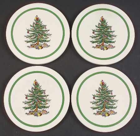Christmas Tree Round (Thirsty) Stone Coaster - Set of 4