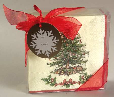 Christmas Tree Package of Paper Beverage Napkins