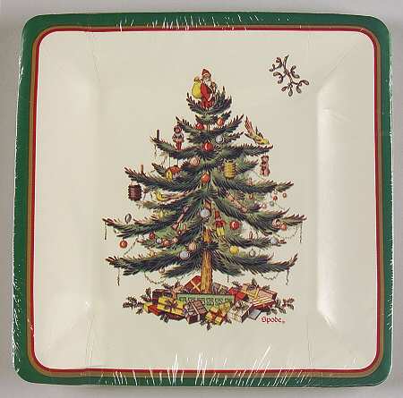 Christmas Tree (Pack of 8) Square Paper Luncheon/Dessert Plates