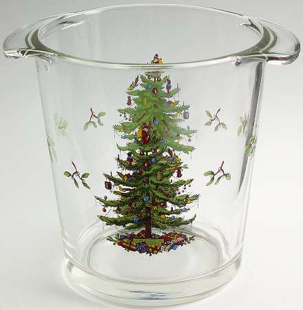 Christmas Tree Glassware Ice Bucket
