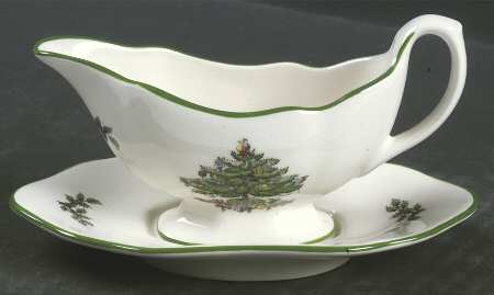 Christmas Tree Miniature Gravy Boat & Underplate