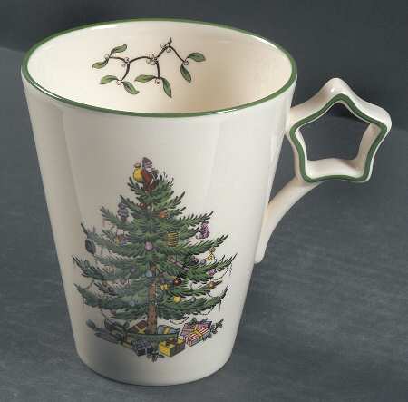 Christmas Tree Star Shaped Handle Mug