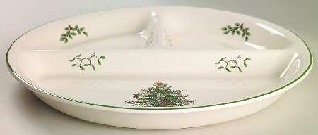 Christmas Tree Lazy Susan-3 Section Server