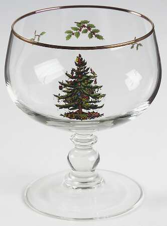 Christmas Tree Glassware Pedestal Ice Cream Pudding Bowl