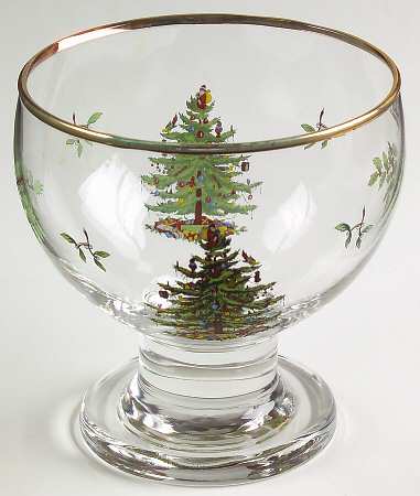 Christmas Tree Glassware Ice Cream/Pudding Bowl