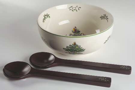 Christmas Tree Salad Set (SB9 & Wood Fork & Spoon Set)
