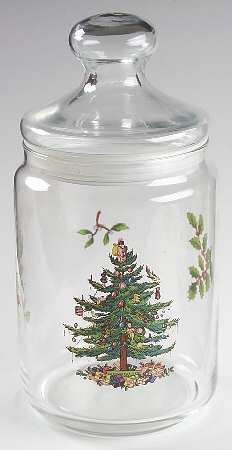 Christmas Tree Small Glassware Storage Jar & Lid