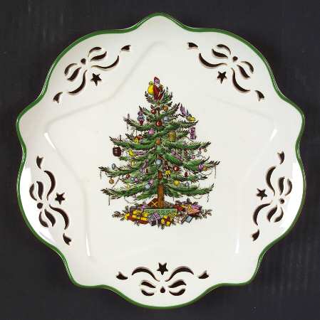 Christmas Tree 9" Pierced Star Shaped Plate