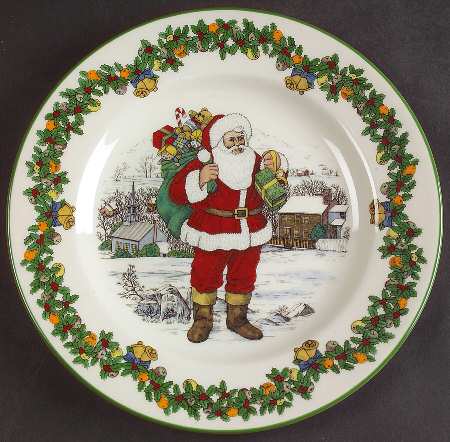 Christmas Tree Santas around the World Plate