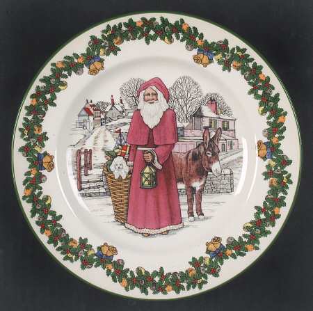 Christmas Tree Santas around the World Plate