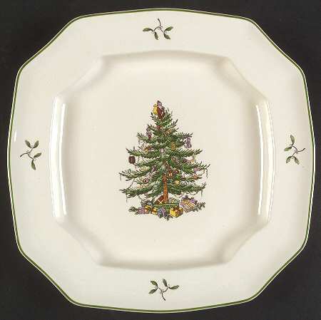 Christmas Tree 9" Square Serving Platter