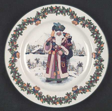 Christmas Tree Santas around the World Plate