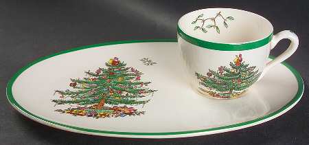 Christmas Tree Snack Plate & Cup Set