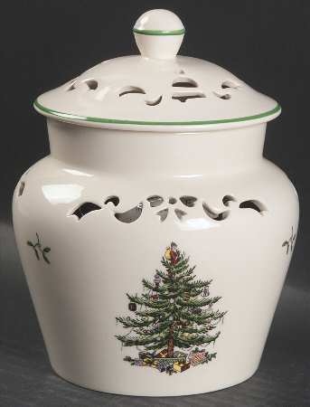 Christmas Tree Pierced Potpourri Jar & Lid