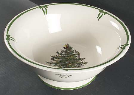 Christmas Tree Footed Punch Bowl