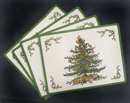 Christmas Tree Corkboard Placemat - Set of 4 (Motif #2)