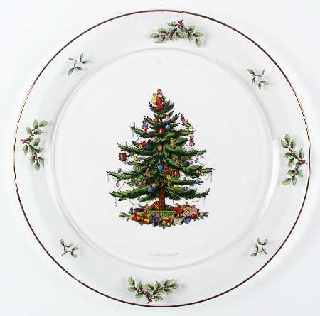 Christmas Tree Round Glassware Platter