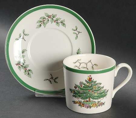 Christmas Tree Mug/Cup & Saucer Set