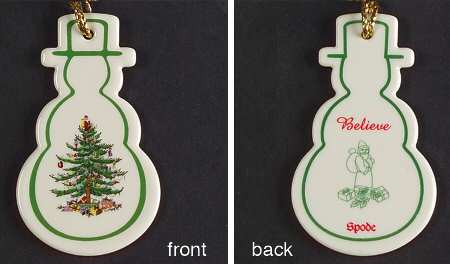 Christmas Tree Ornaments Believe - Snowman - No Box