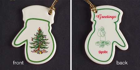 Christmas Tree Ornaments Greetings - Mitten - No Box