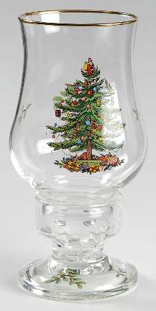 Christmas Tree (2 Piece) Glassware Hurricane Lamp