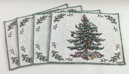 Christmas Tree Tapestry Placemat - Set of 4