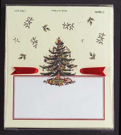 Christmas Tree (Set of 10) Paper Place Card Ribbon