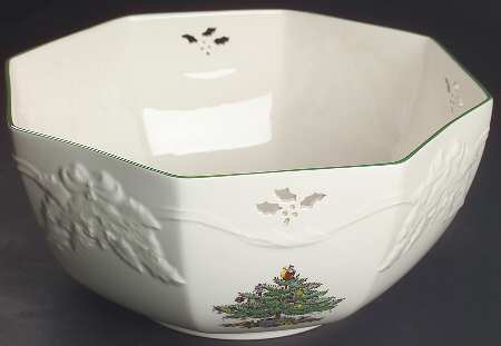Christmas Tree 10" Octagonal Serving Bowl