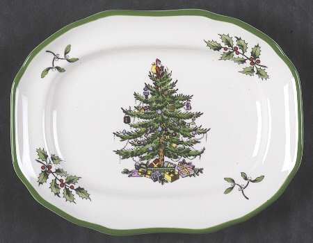 Christmas Tree Miniature Oval Serving Platter