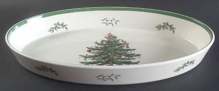 Christmas Tree 16" Oval Baker
