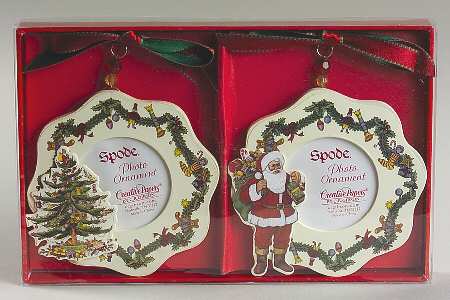 Christmas Tree Ornaments Photo Frame Set Of 2 - Boxed