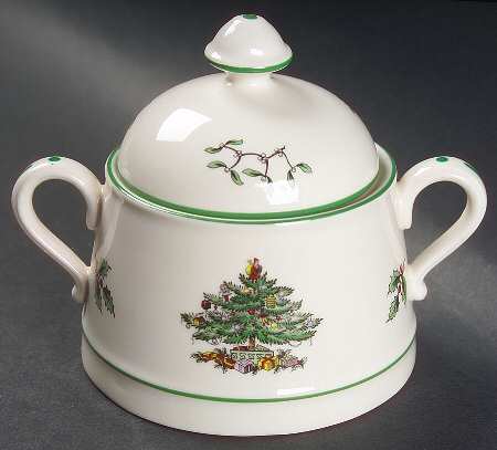 Christmas Tree Ascot Sugar Bowl & Lid