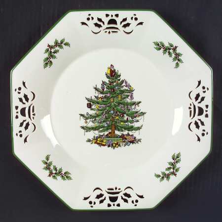 Christmas Tree Pierced Octagonal Tray