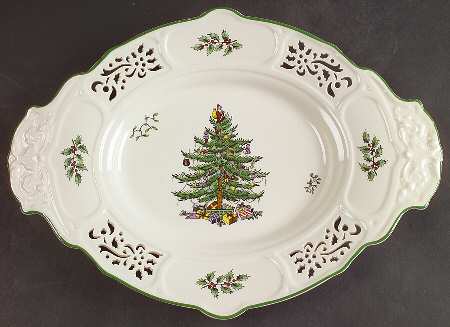 Christmas Tree 13" Pierced Tidbit