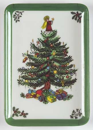 Christmas Tree 5" Plastic Rectangular Tray