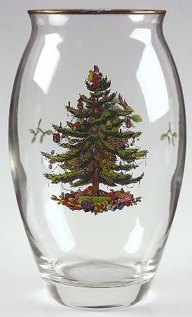 Christmas Tree 8" Glassware Vase