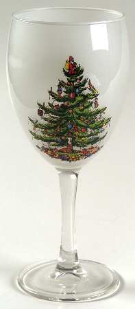 Christmas Tree 12 Oz Frosted Glassware Wine