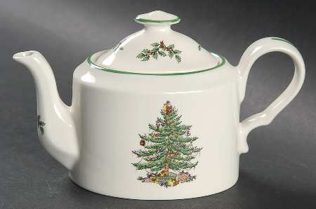Christmas Tree Miniature Teapot & Lid