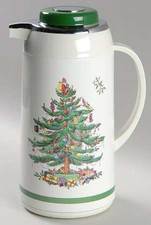 Christmas Tree Plastic Thermos/Carafe & Lid
