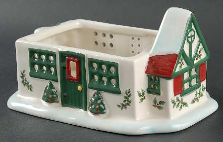 Christmas Tree Figural Cottage Candle House Base
