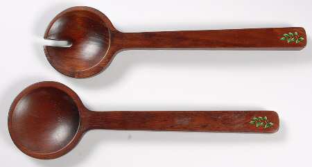 Christmas Tree Wood Solid 2-Piece Salad Set