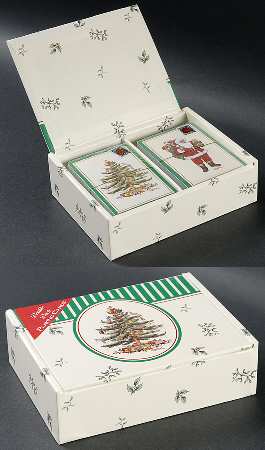 Christmas Tree Double Deck Card Box with Cards (Motif 3 & 4)